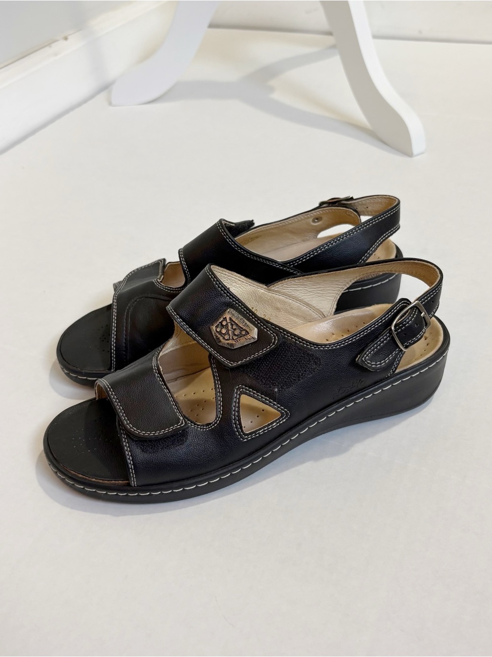 Fidelio Hallux Fabia Women Sandals Size 7 Or 7.5 Leather Orthopedic Comfort Blac